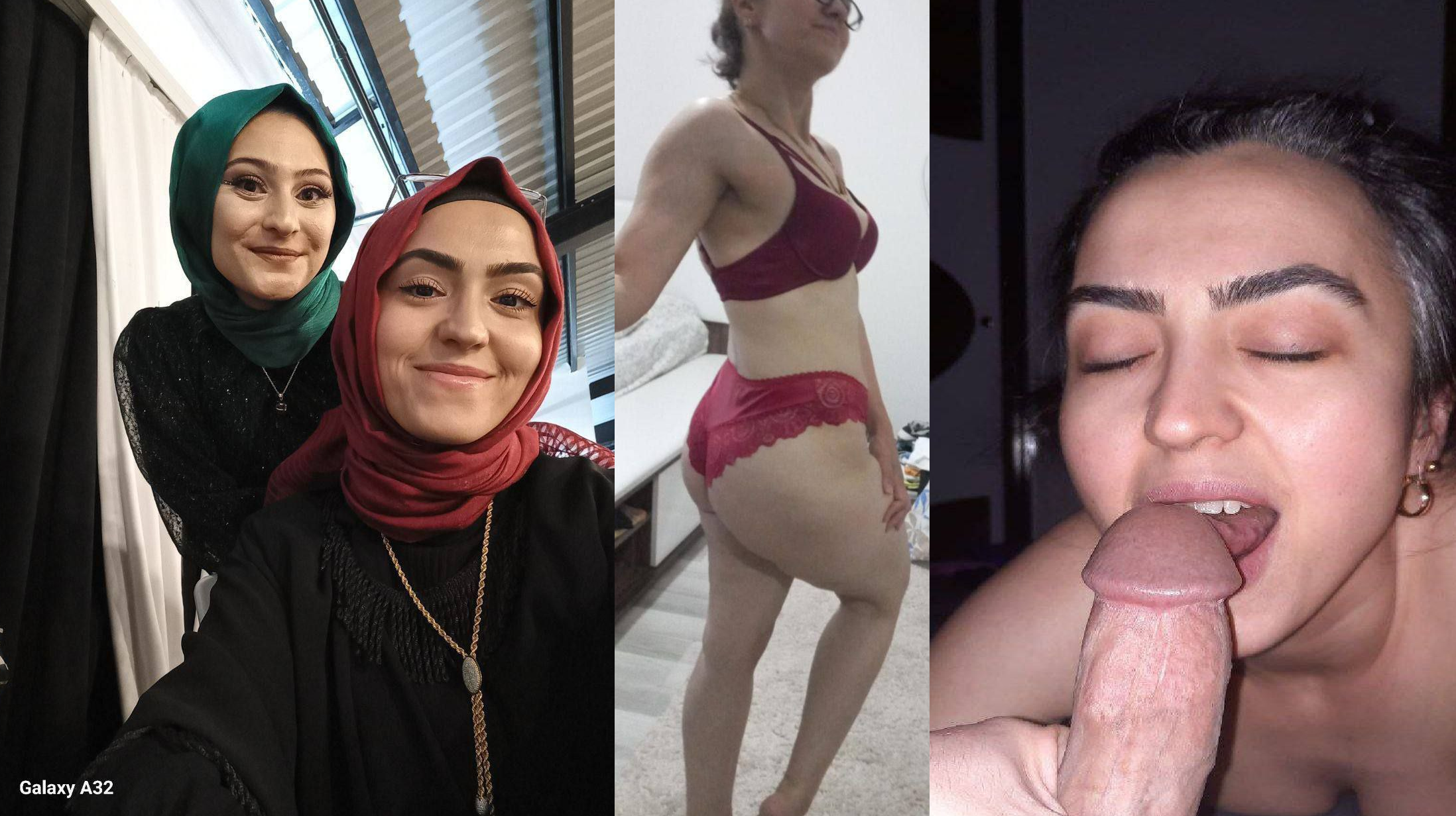 Düğün sonrası Türbanlı karısını sikemedi foto video karışık